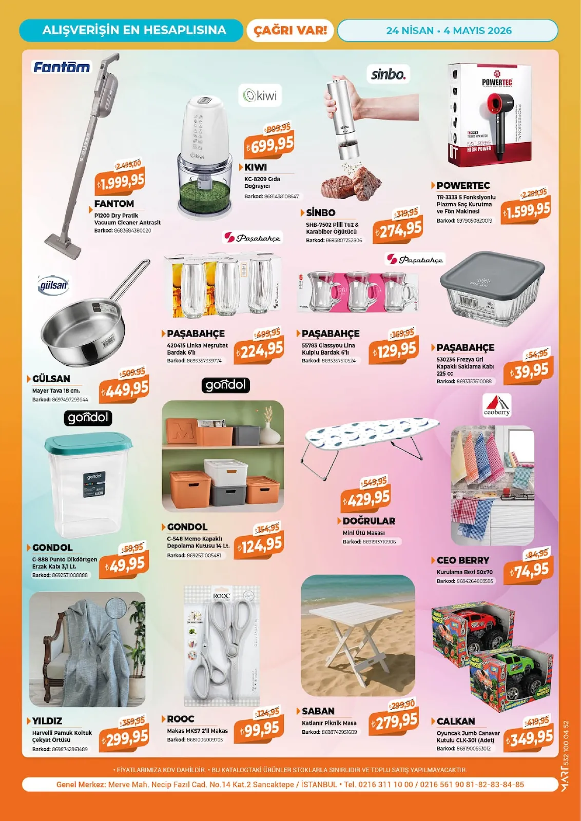 Çağrı Çağrı Market 24 Nisan 2026 Aktüel Kataloğu sayfa 16: Calkan Oyuncak Jumb Canavar Kutulu Clk-301 (Adet), Rooc Makas Mks7 2'Li Makas