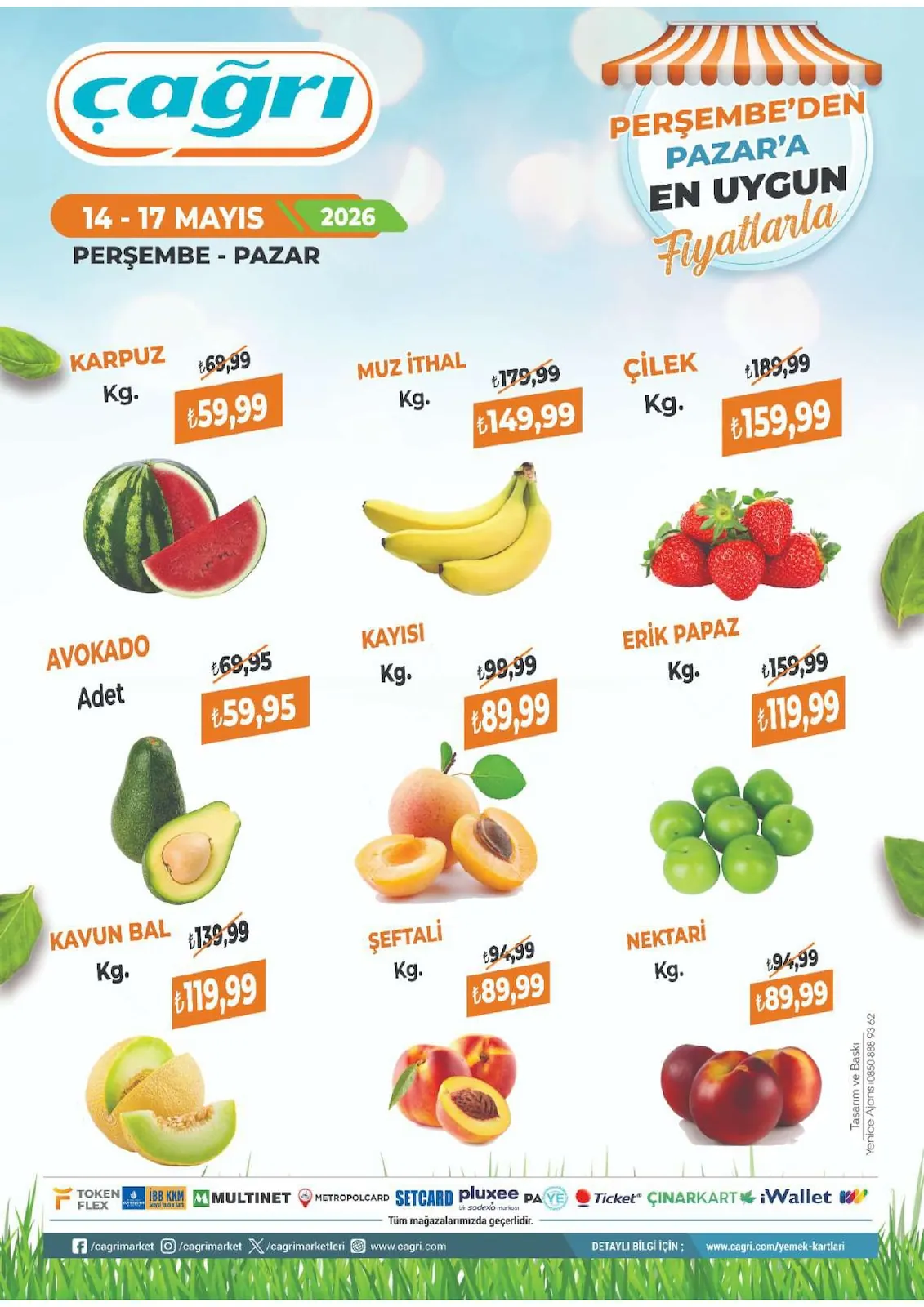 Çağrı Çağrı Market 14 Mayıs 2026 Aktüel Kataloğu sayfa 2: Muz İthal Kg., Nektari Kg.