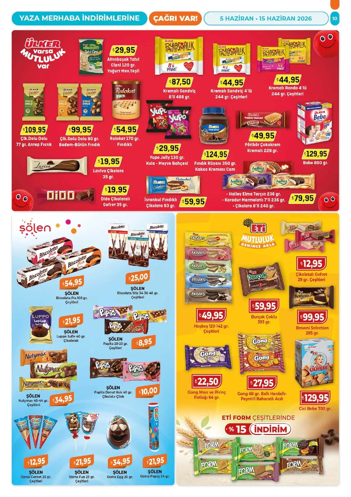 Çağrı Çağrı Market 5 Haziran 2026 Aktüel Kataloğu sayfa 10: Eti Cici Bebe 700 Gr, Eti Gong Mısır Ve Pirinç Patlağı 64 Gr
