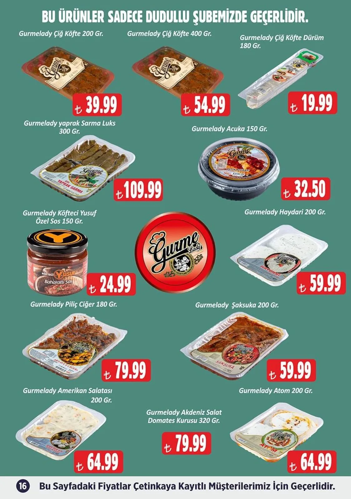 Çetinkaya Çetinkaya 15 Mart 2026 Aktüel Kataloğu sayfa 16: Gürme Haydari 400 Gr, Gürme Atom