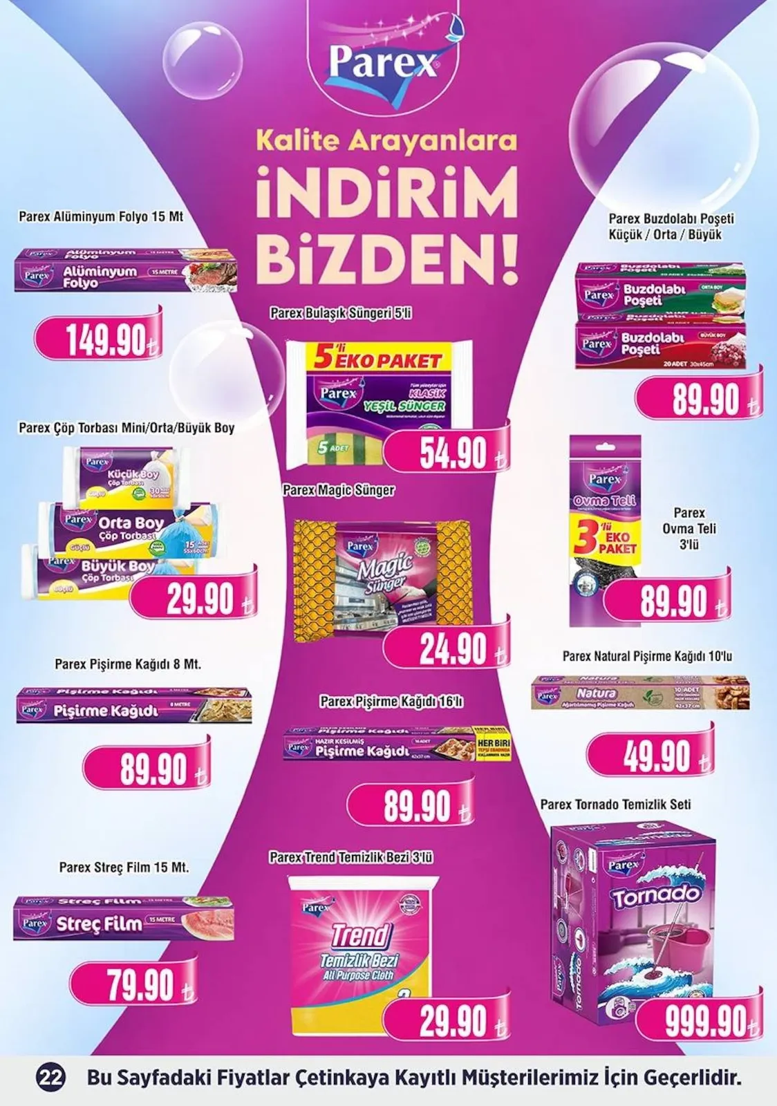 Çetinkaya Çetinkaya 15 Mart 2026 Aktüel Kataloğu sayfa 22: Parex Ovma Teli 3'Lü