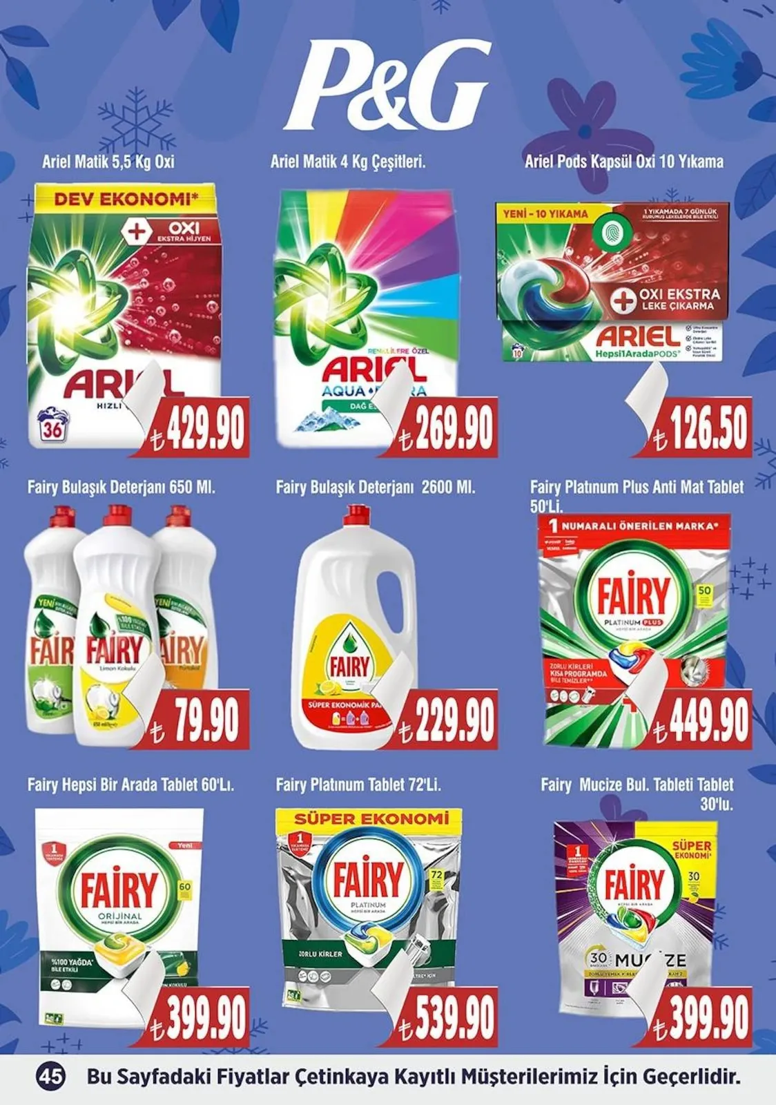 Çetinkaya Çetinkaya 15 Mart 2026 Aktüel Kataloğu sayfa 44: Fairy Mucize Bul Tablet Tableti 30'Lu, Fairy Bulaşık Deterjanı 650 Ml