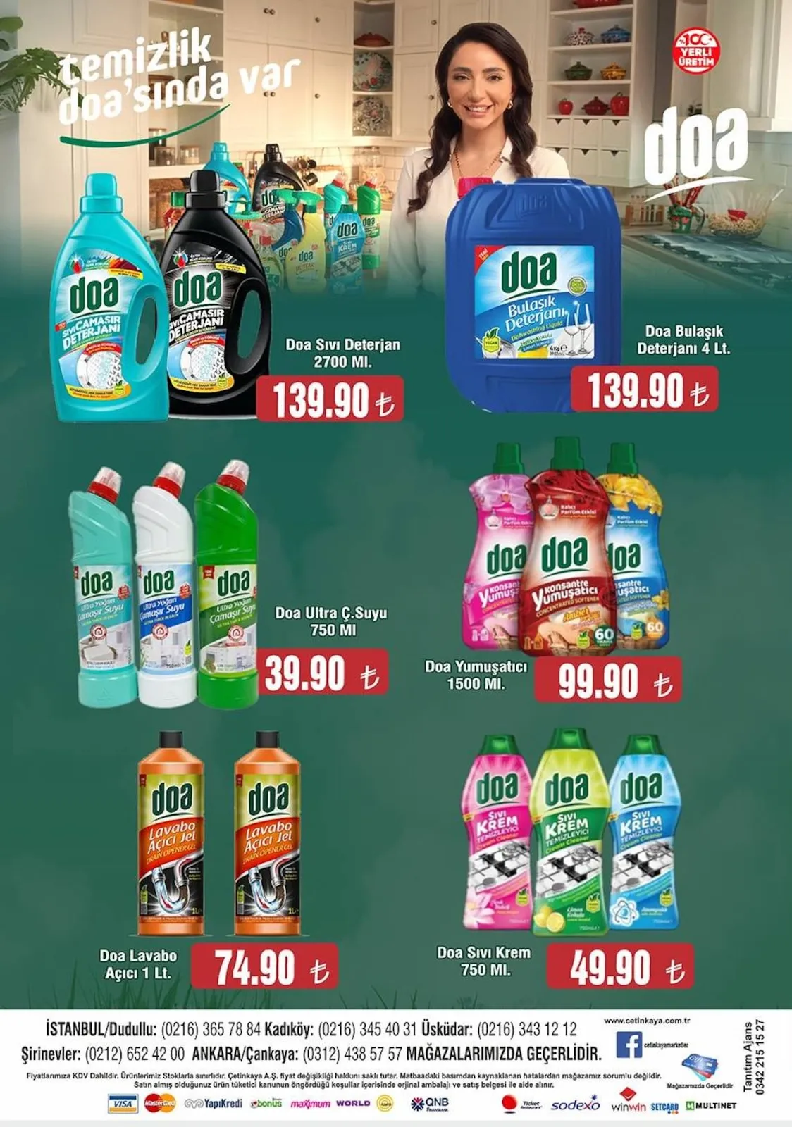 Çetinkaya Çetinkaya 15 Mart 2026 Aktüel Kataloğu sayfa 46: Doa Yumuşatıcı 1500 Ml, Doa Ultra Ç.Suyu 750 Ml