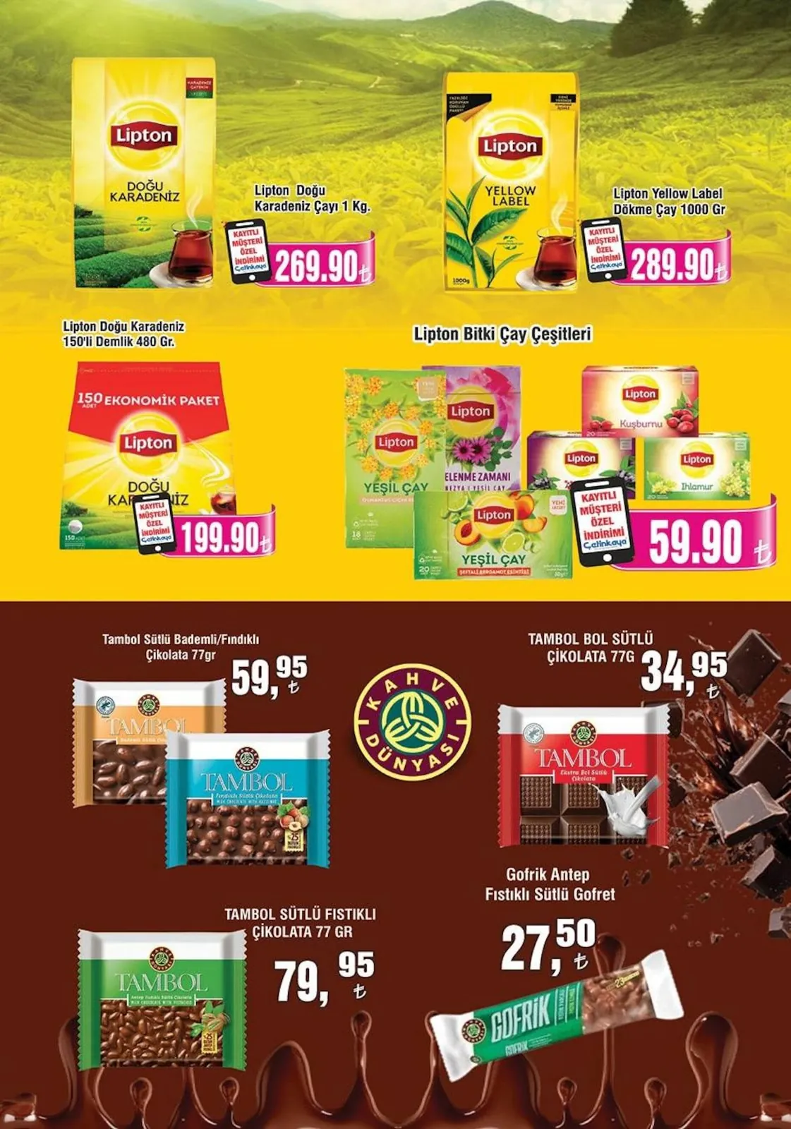 Çetinkaya Çetinkaya 15 Nisan 2026 Aktüel Kataloğu sayfa 11: Lipton Doğu Karadeniz Çayı 1 Kg