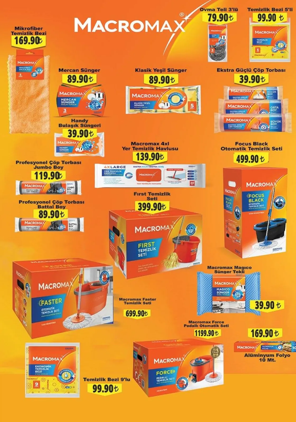 Çetinkaya Çetinkaya 15 Nisan 2026 Aktüel Kataloğu sayfa 22: Macromax Ekstra Güçlü Çöp Torbası, Macromax Klasik Yeşil Sünger 5 Adet