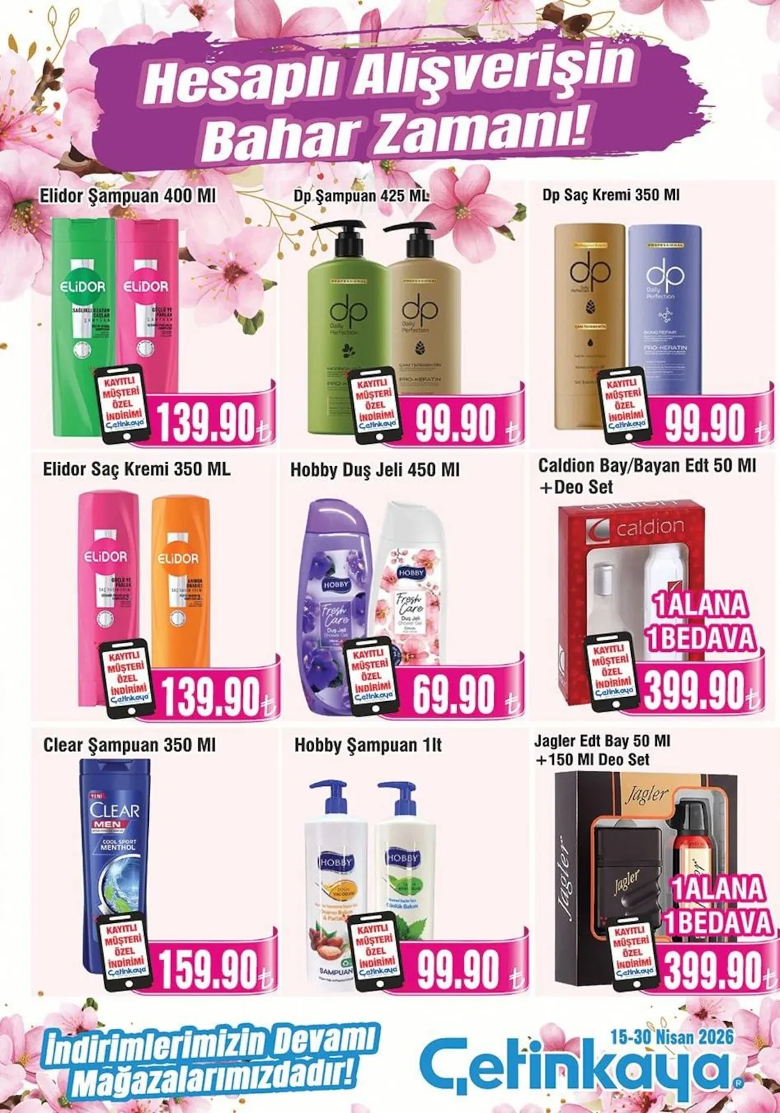 Çetinkaya Çetinkaya 15 Nisan 2026 Aktüel Kataloğu sayfa 39: Hobby Duş Jeli 450 Ml, Elidor Saç Kremi 350 Ml