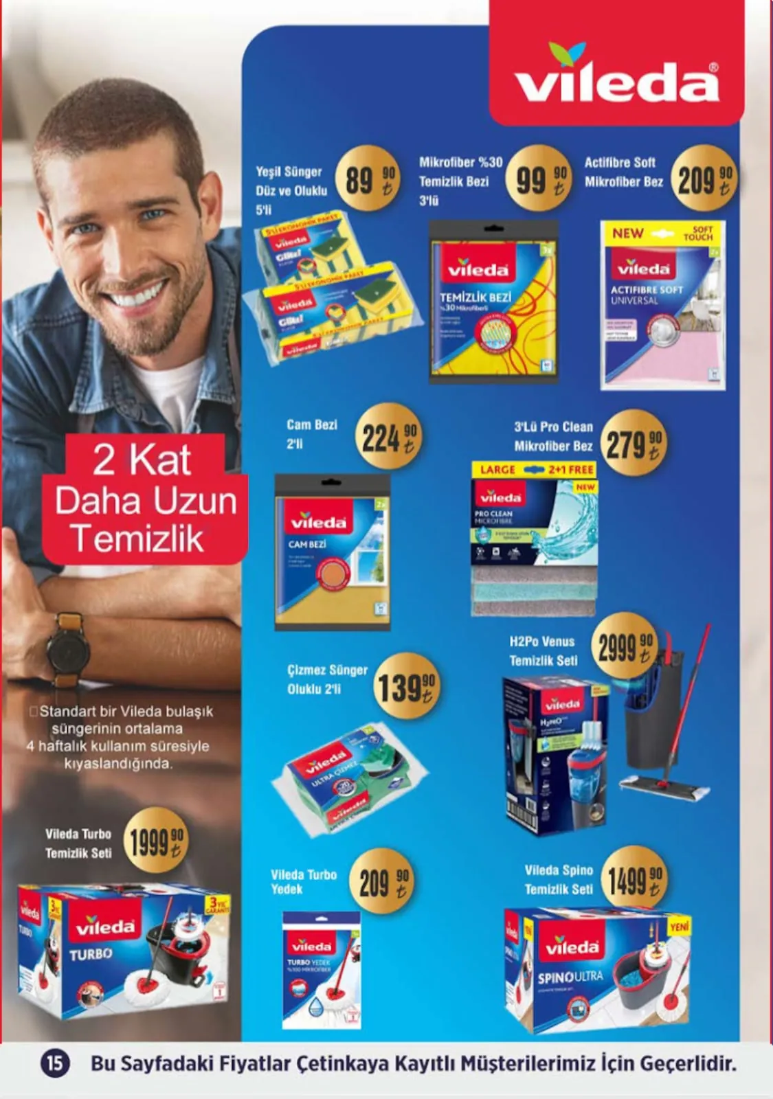 Çetinkaya Çetinkaya 1 Mayıs 2026 Aktüel Kataloğu sayfa 15: Çizmez Sünger Oluklu 2'Li, Cam Bezi 2'Li