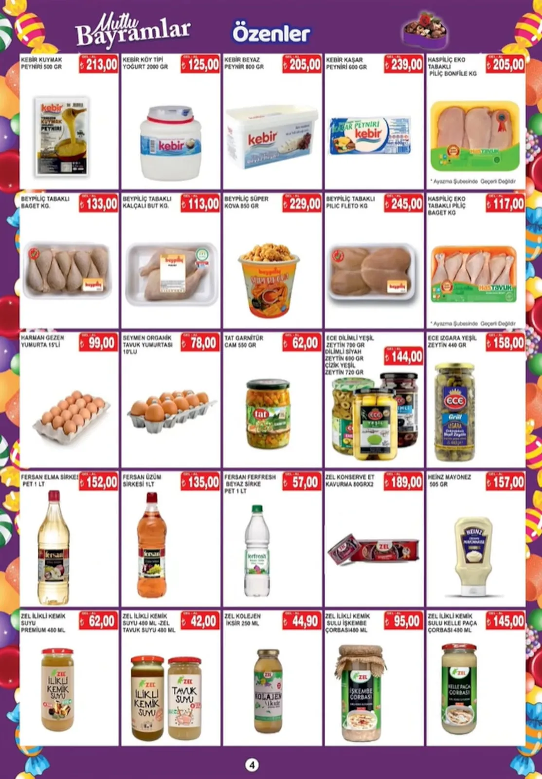 Özenler Özenler Market 16 Mart 2026 Aktüel Kataloğu sayfa 4: Beypiliç Tabaklı Piliç Fleto Kg, Beypiliç Süper Kova 850 Gr