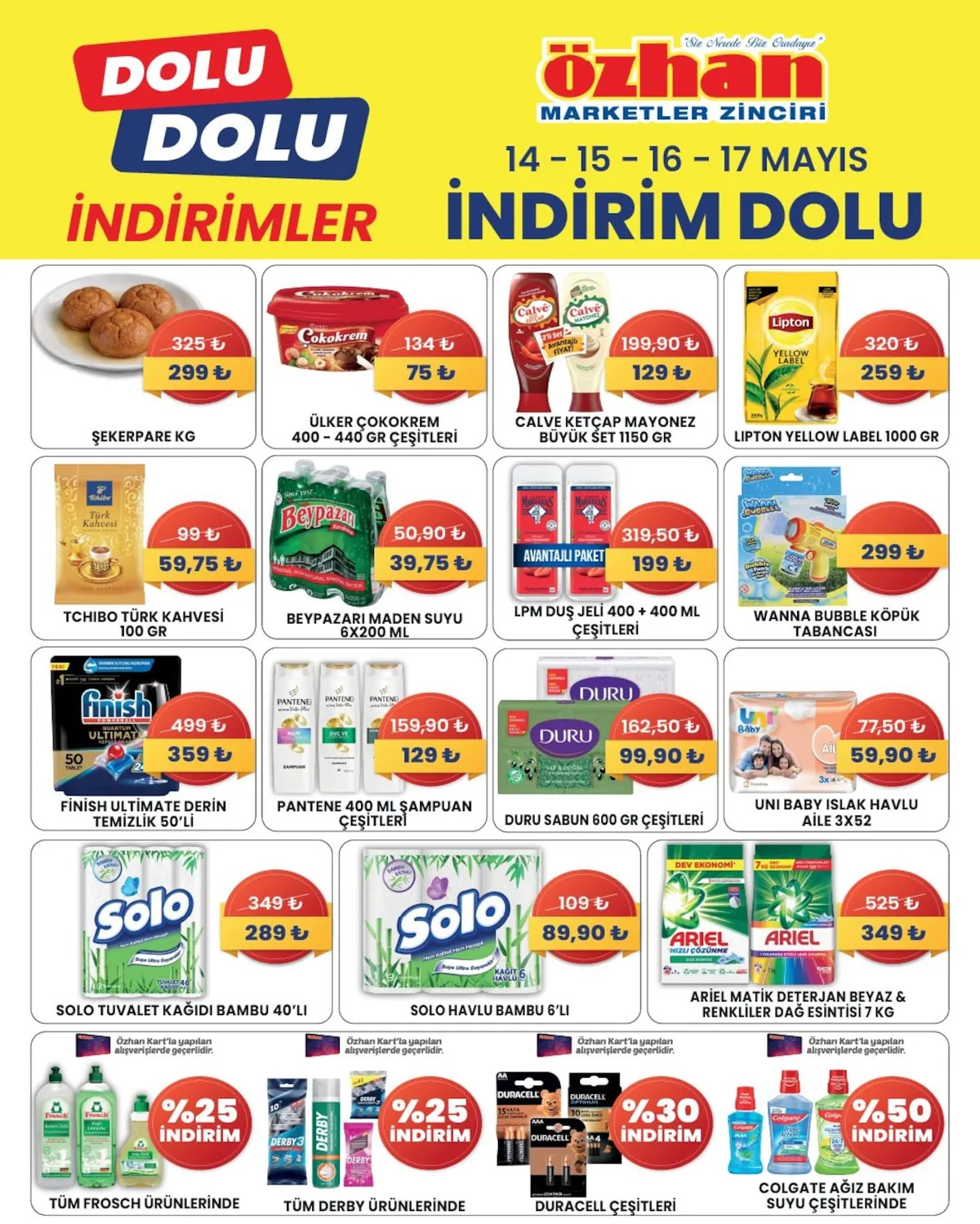 Özhan Özhan Marketler Zinciri 14 Mayıs 2026 Aktüel Kataloğu sayfa 2: Şekerpare Kg, Ülker Çokokrem 400 - 440 Gr Çeşitleri