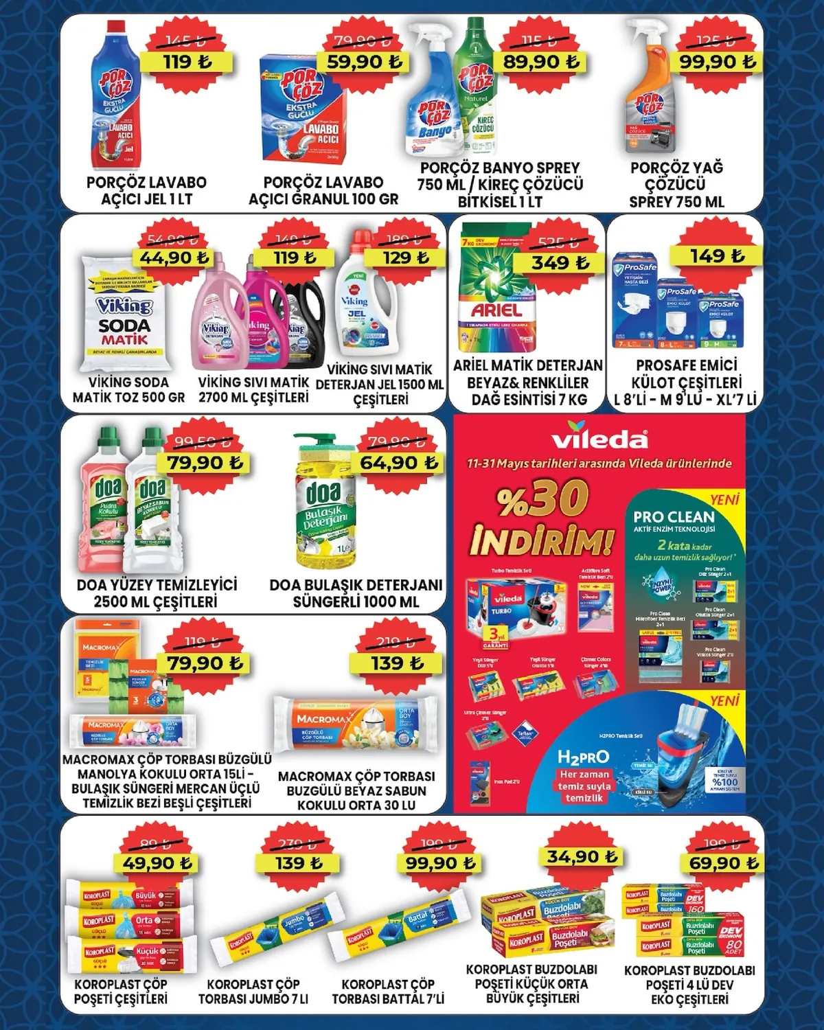 Özhan Özhan Marketler Zinciri 22 Mayıs 2026 Aktüel Kataloğu sayfa 7: Porçöz Yağ Çözücü Sprey 750 Ml, Porçöz Banyo Sprey 750 Ml / Kireç Çözücü Bitkisel 1 Lt
