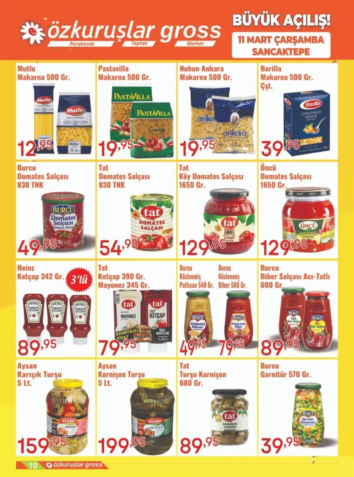 Özkuruşlar Özkuruşlar Gıda 11 Mart 2026 Aktüel Kataloğu sayfa 10: Tat Ketçap 390 Gr. Mayonez 345 Gr., Tat Köy Domates Salçası 1650 Gr.