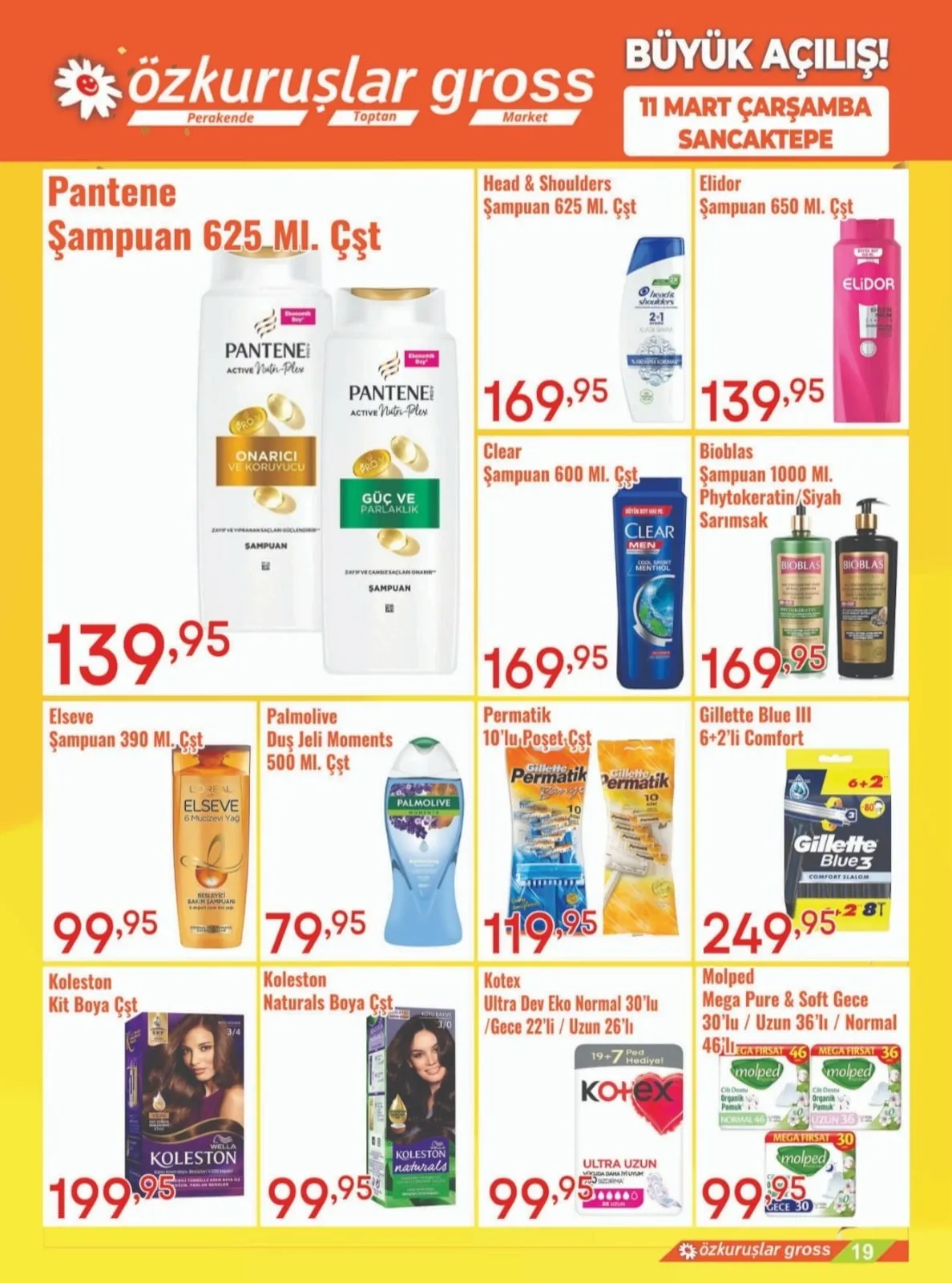 Özkuruşlar Özkuruşlar Gıda 11 Mart 2026 Aktüel Kataloğu sayfa 19: Palmolive Duş Jeli Moments 500 Ml. Çşt, Permatik 10'Lu, Poşet Çşt
