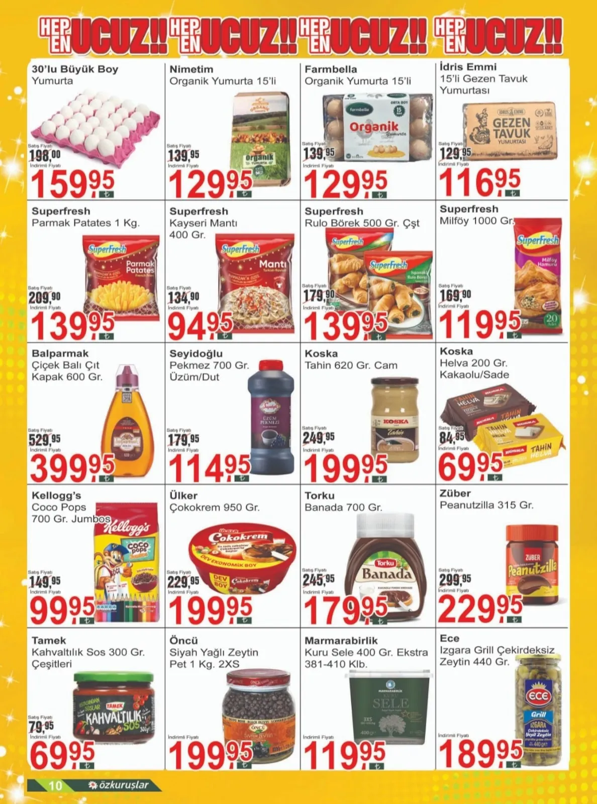 Özkuruşlar Özkuruşlar Gıda 17 Mart 2026 Aktüel Kataloğu sayfa 10: Ülker Çokokrem 950 Gr, Superfresh Rulo Börek 500 Gr Çşt