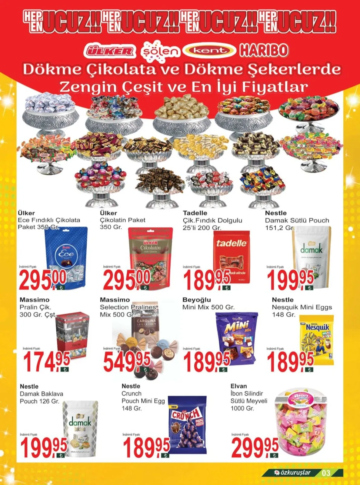 Özkuruşlar Özkuruşlar Gıda 17 Mart 2026 Aktüel Kataloğu sayfa 3: Nestle Nesquik Mini Eggs 148 Gr., Tadelle Çik.Fındık Dolgulu 25'Li 200 Gr.