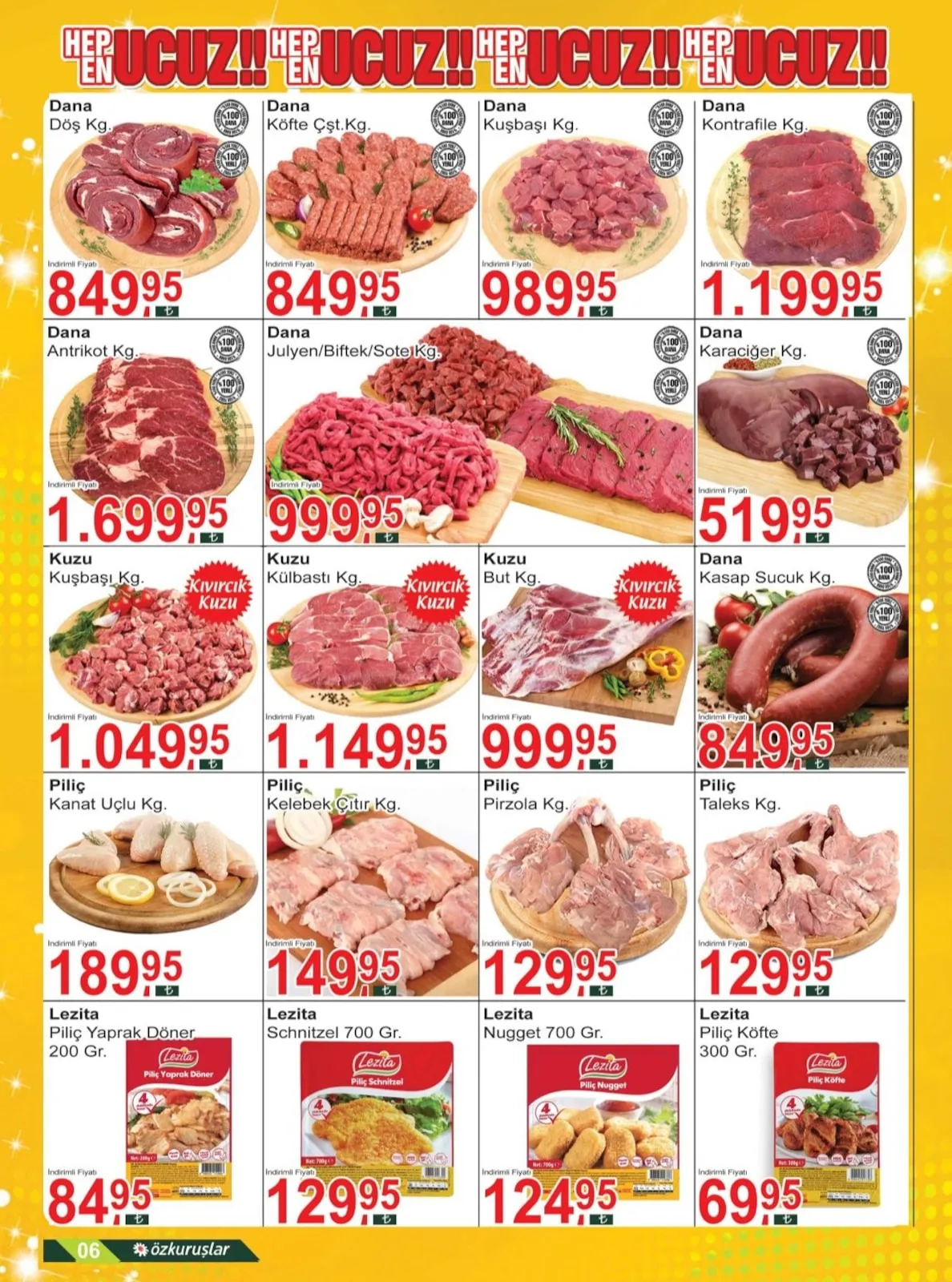 Özkuruşlar Özkuruşlar Gıda 17 Mart 2026 Aktüel Kataloğu sayfa 6: Kuzu Kuşbaşı Kg., Piliç Kanat Uçlu Kg.