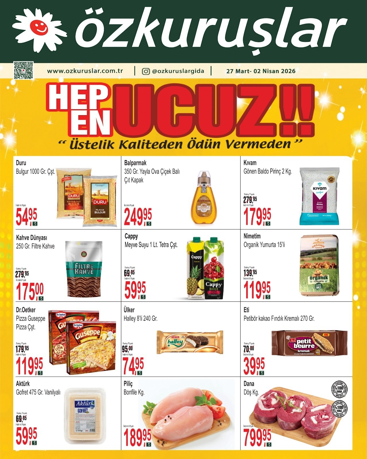 Özkuruşlar Gıda 27 Mart 2026 Aktüel Kataloğu broşürü