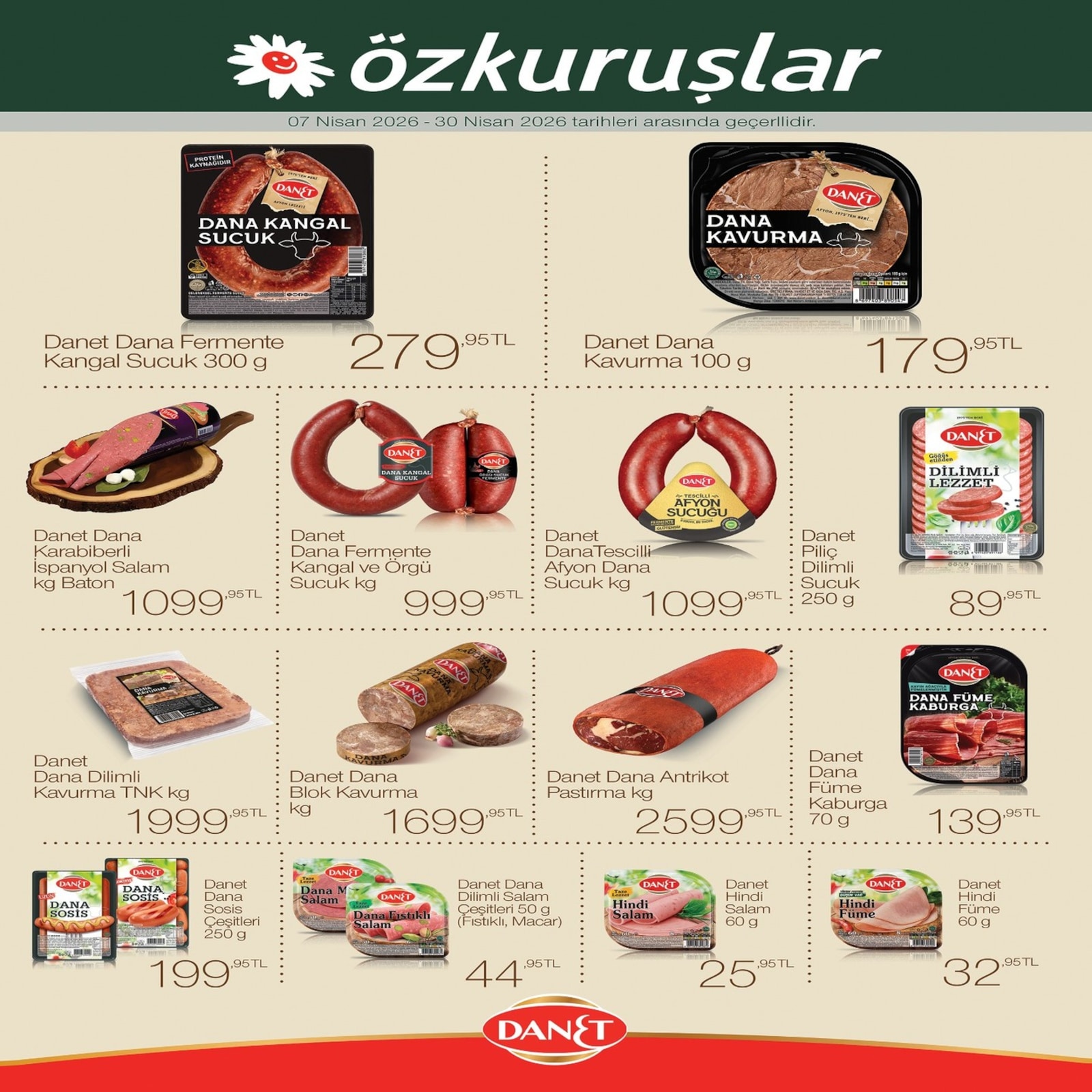 Özkuruşlar Gıda 7 Nisan 2026 Aktüel Kataloğu broşürü