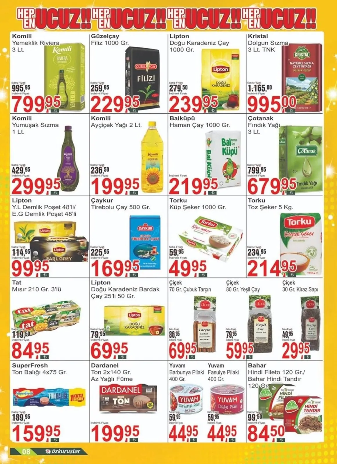 Özkuruşlar Özkuruşlar Gıda 11 Haziran 2026 Aktüel Kataloğu sayfa 8: Balküpü Haman Çay 1000 Gr., Lipton Y.L Demlik Poşet 48'Li/ E.G Demlik Poşet 48'Li