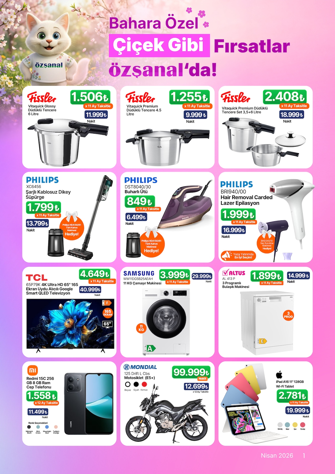 Özşanal 1 Nisan 2026 Aktüel Kataloğu broşürü