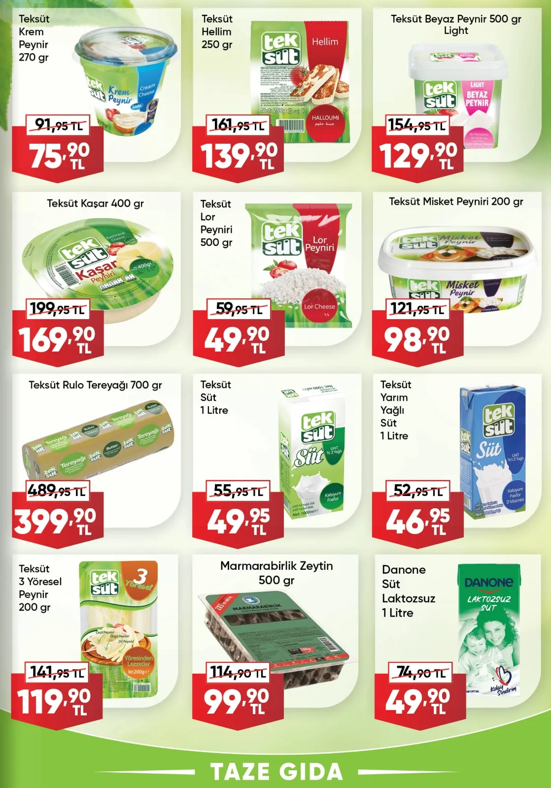 Üçler Üçler Market 9 Mart 2026 Aktüel Kataloğu sayfa 12: Teksüt Yarım Yağlı Süt 1 Litre, Teksüt Kaşar 400 Gr