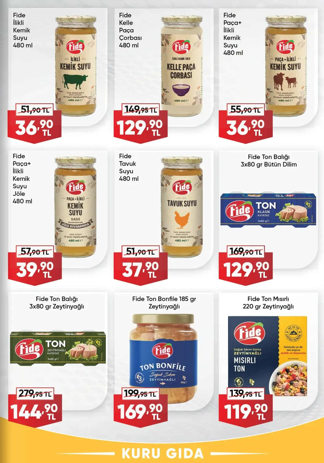 Üçler Üçler Market 9 Mart 2026 Aktüel Kataloğu sayfa 19: Fide Paça+İlikli Kemik Suyu Jöle 480 Ml, Fide Tavuk Suyu 480 Ml