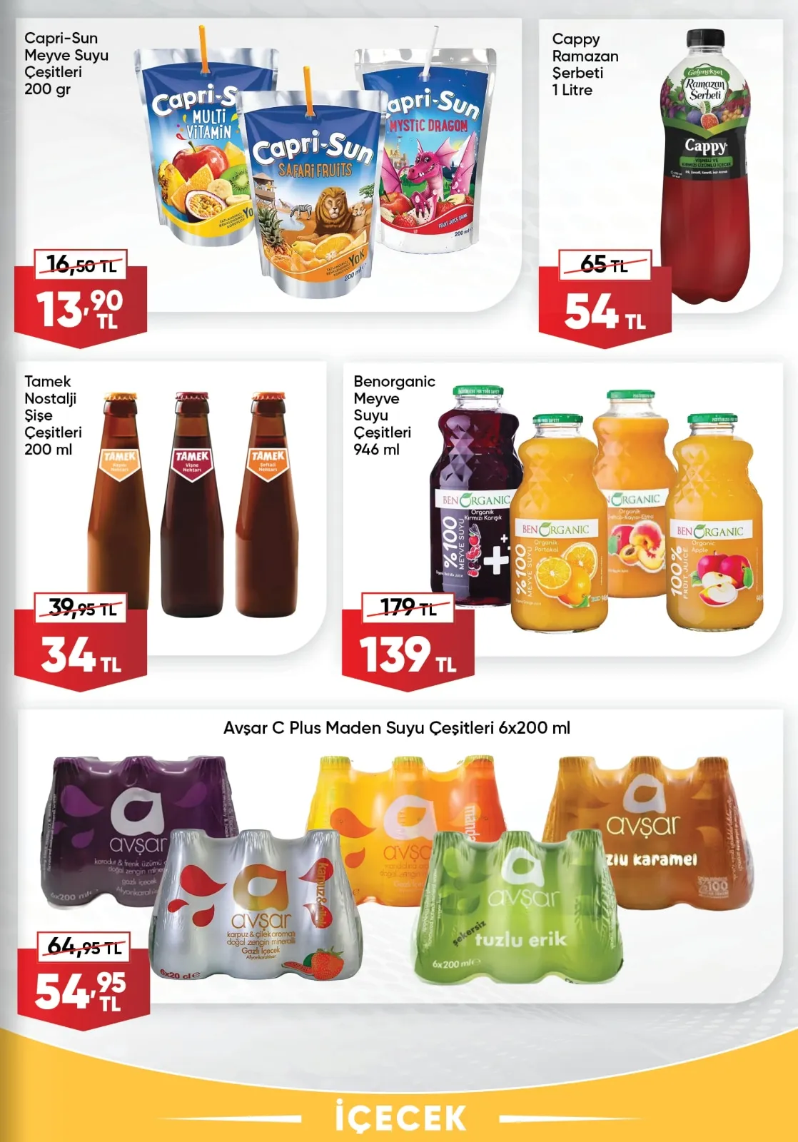 Üçler Üçler Market 9 Mart 2026 Aktüel Kataloğu sayfa 7: Capri-Sun Meyve Suyu Çeşitleri 200 Gr, Benorganic Meyve Suyu Çeşitleri 946 Ml