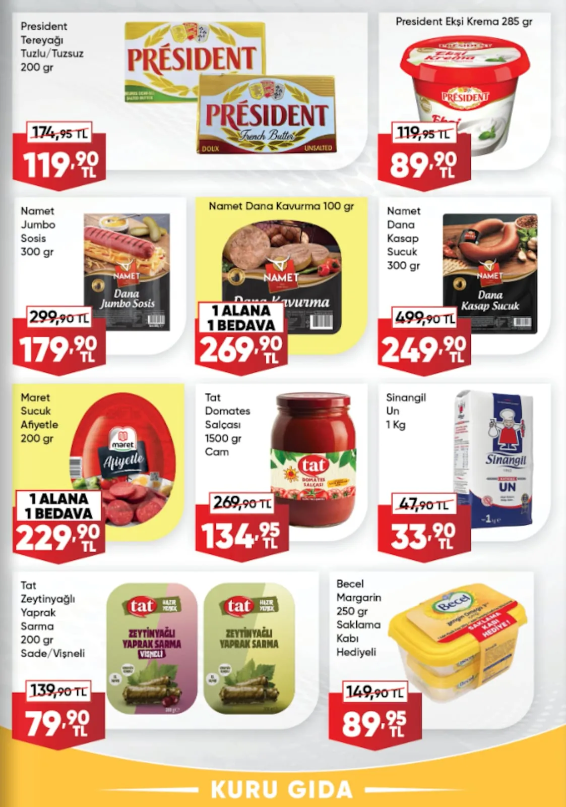 Üçler Üçler Market 20 Nisan 2026 Aktüel Kataloğu sayfa 3: Tat Domates Salçası 1500 Gr, Sinangil Un 1 Kg