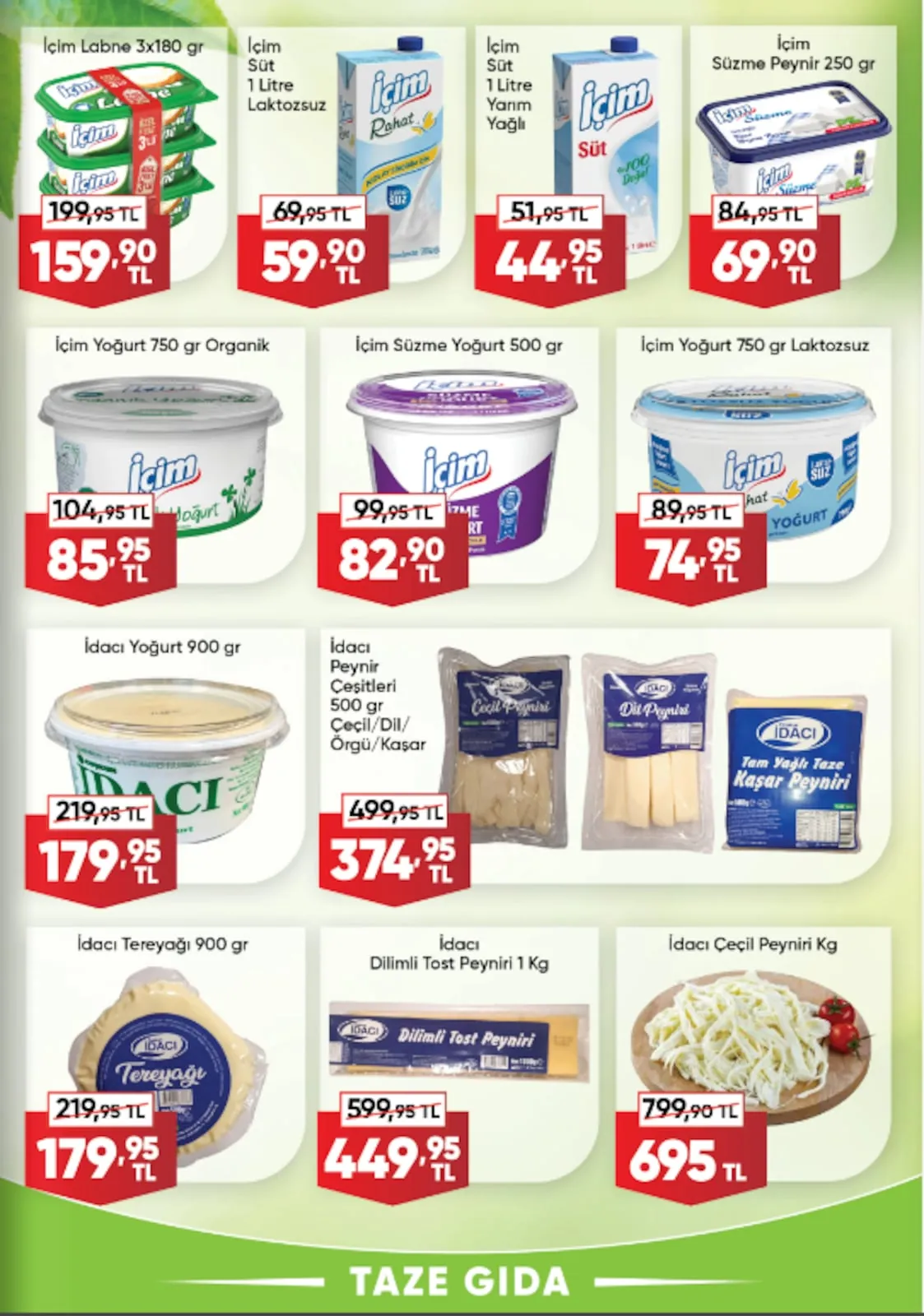 Üçler Üçler Market 11 Mayıs 2026 Aktüel Kataloğu sayfa 11: İçim Yoğurt 750Gr Organik, İçim Süzme Yoğurt 500Gr