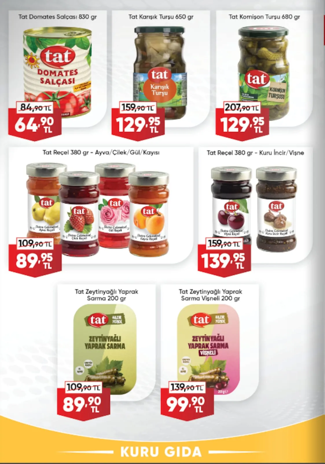 Üçler Üçler Market 11 Mayıs 2026 Aktüel Kataloğu sayfa 16: Tat Zeytinyağlı Yaprak Sarma 200 Gr, Tat Zeytinyağlı Yaprak Sarma Vişneli 200 Gr