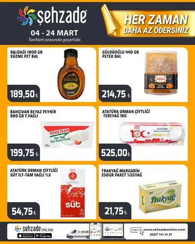 Şehzade Market 4 Mart 2026 Aktüel Kataloğu4 Mart - 24 Mart