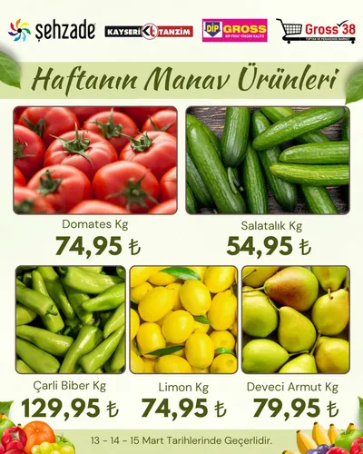 Şehzade Market 13 Mart 2026 Aktüel Kataloğu13 Mart - 15 Mart