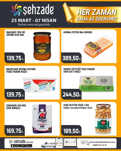 Şehzade Market 25 Mart 2026 Aktüel Kataloğu broşürü