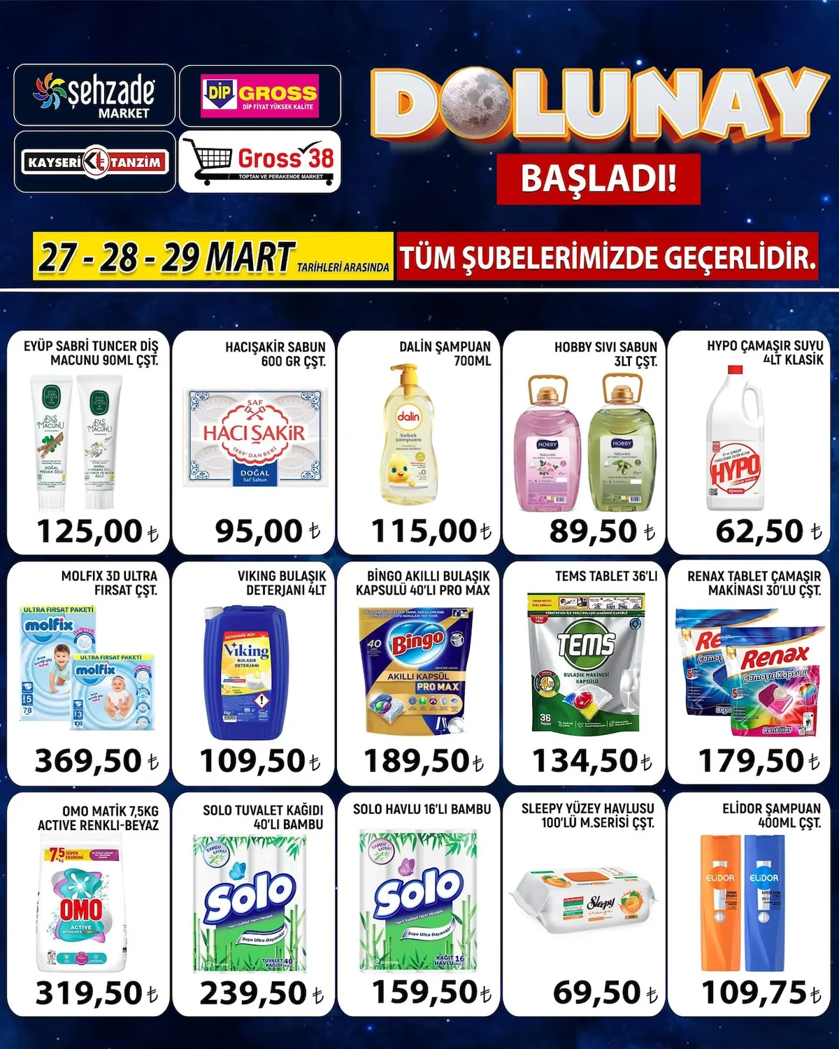 Şehzade Şehzade Market 27 Mart 2026 Aktüel Kataloğu sayfa 8: Solo Kağıt Havlu 16 Adet, Molfix 3D Ultra Fırsat Çeşitleri