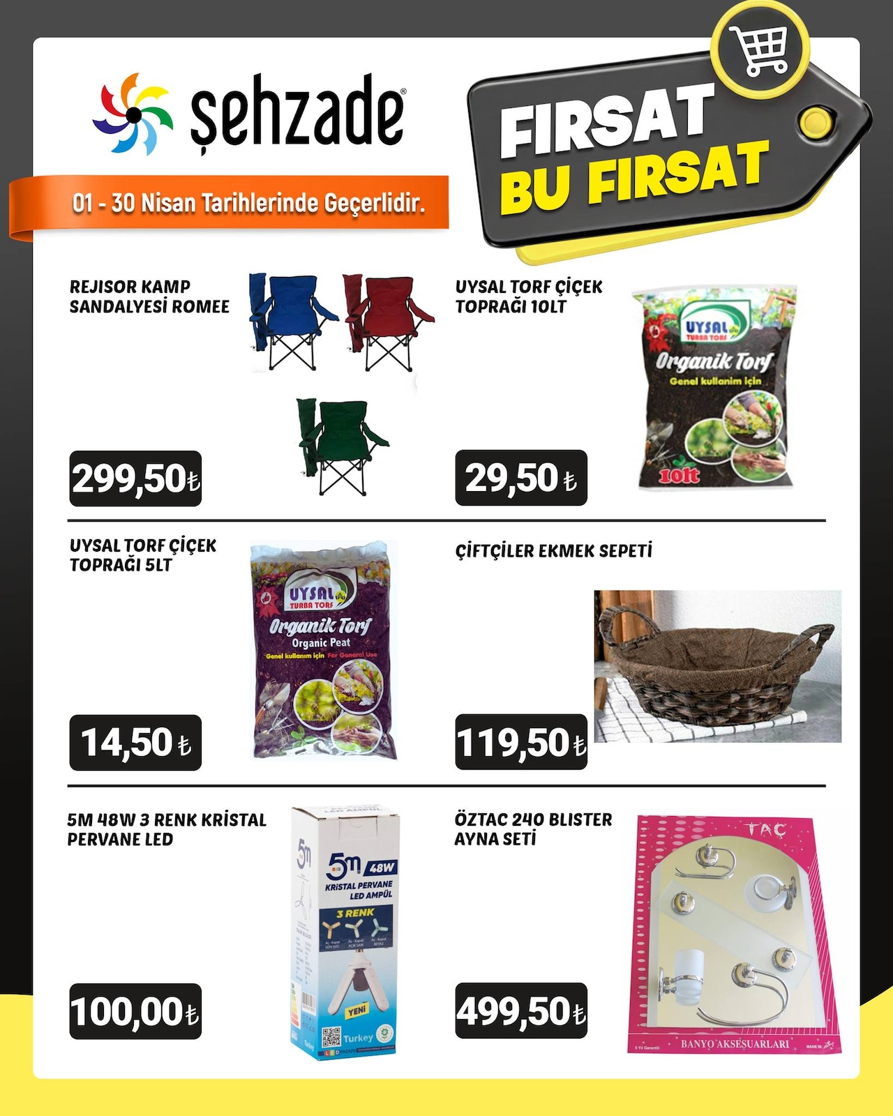 Şehzade Market 1 Nisan 2026 Aktüel Kataloğu broşürü