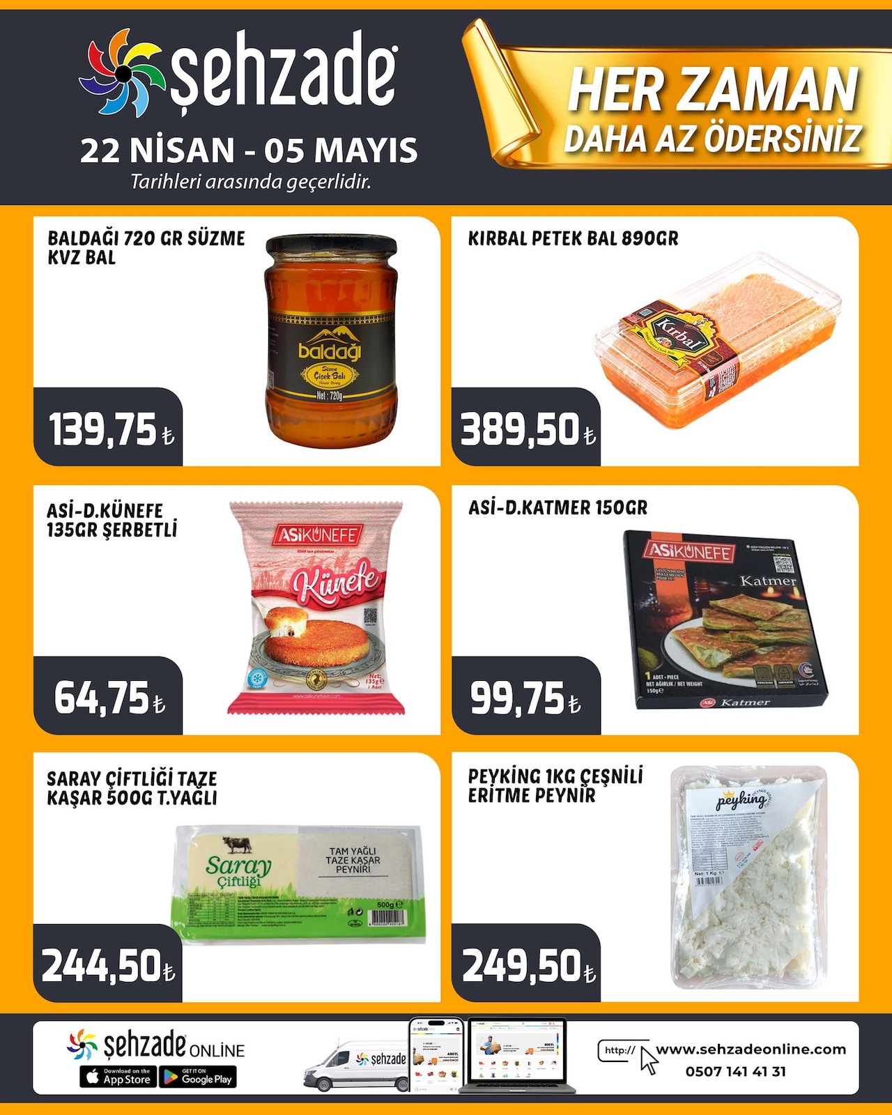 Şehzade Market 22 Nisan 2026 Aktüel Kataloğu broşürü