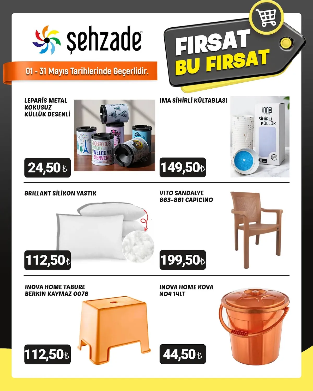Şehzade Şehzade Market 1 Mayıs 2026 Aktüel Kataloğu sayfa 4: Brillant Silikon Yastik
