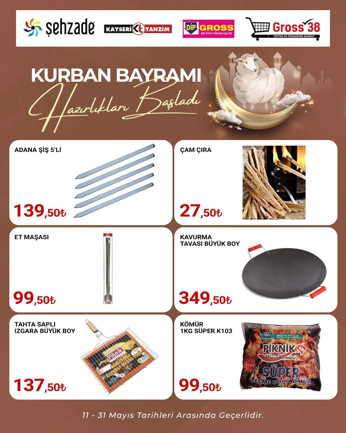 Şehzade Şehzade Market 11 Mayıs 2026 Aktüel Kataloğu sayfa 1: Et Maşasi, Çam Çira