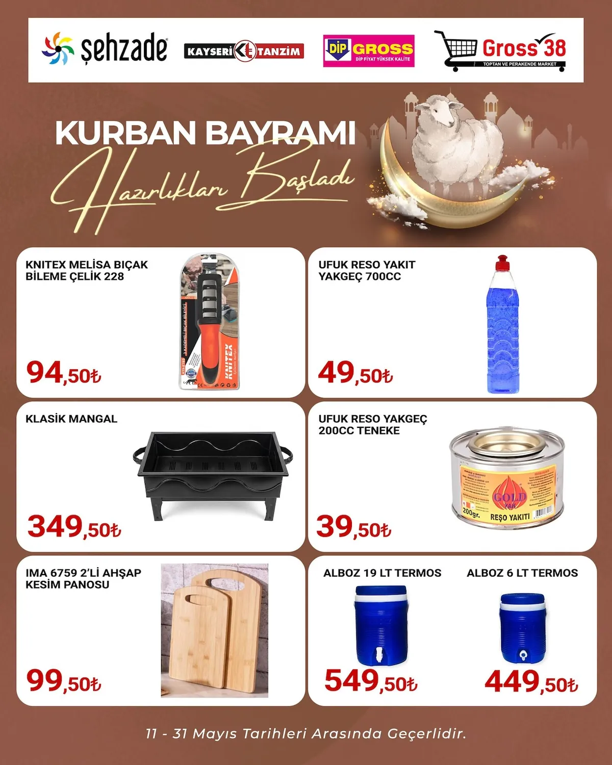 Şehzade Şehzade Market 11 Mayıs 2026 Aktüel Kataloğu sayfa 3: Ufuk Reso Yakıt Yakgeç 700Cc, Ima 6759 2'Li Ahşap Kesim Panosu