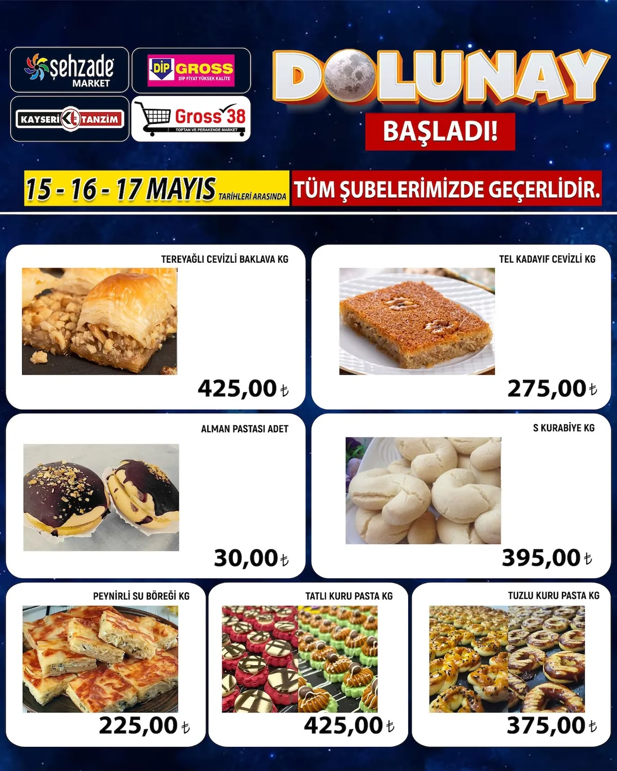 Şehzade Şehzade Market 15 Mayıs 2026 Aktüel Kataloğu sayfa 11: Tatli Kuru Pasta Kg, Tuzlu Kuru Pasta Kg