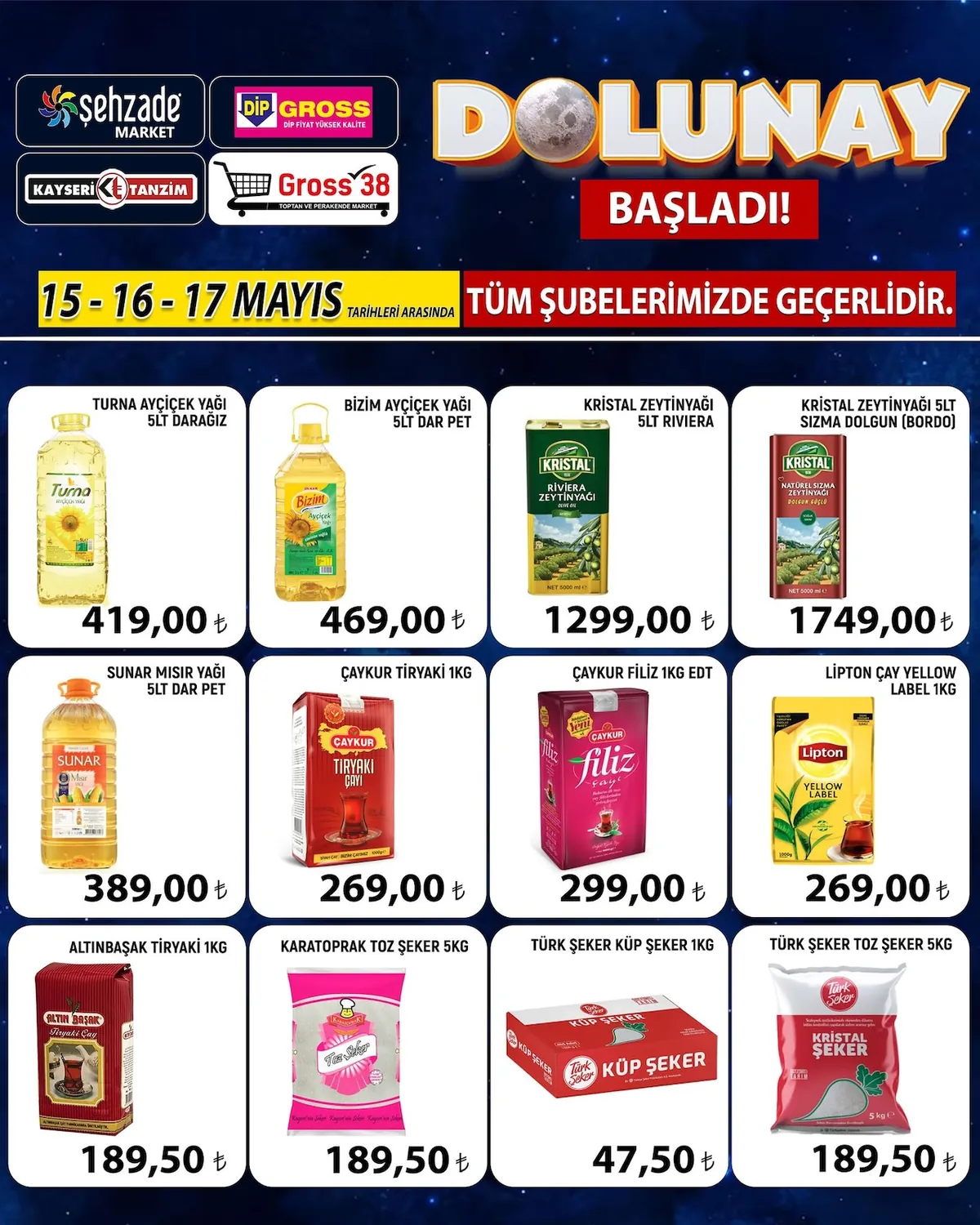 Şehzade Şehzade Market 15 Mayıs 2026 Aktüel Kataloğu sayfa 3: Toz Şeker 1Kg, Çaykur Filiz Çay 1Kg