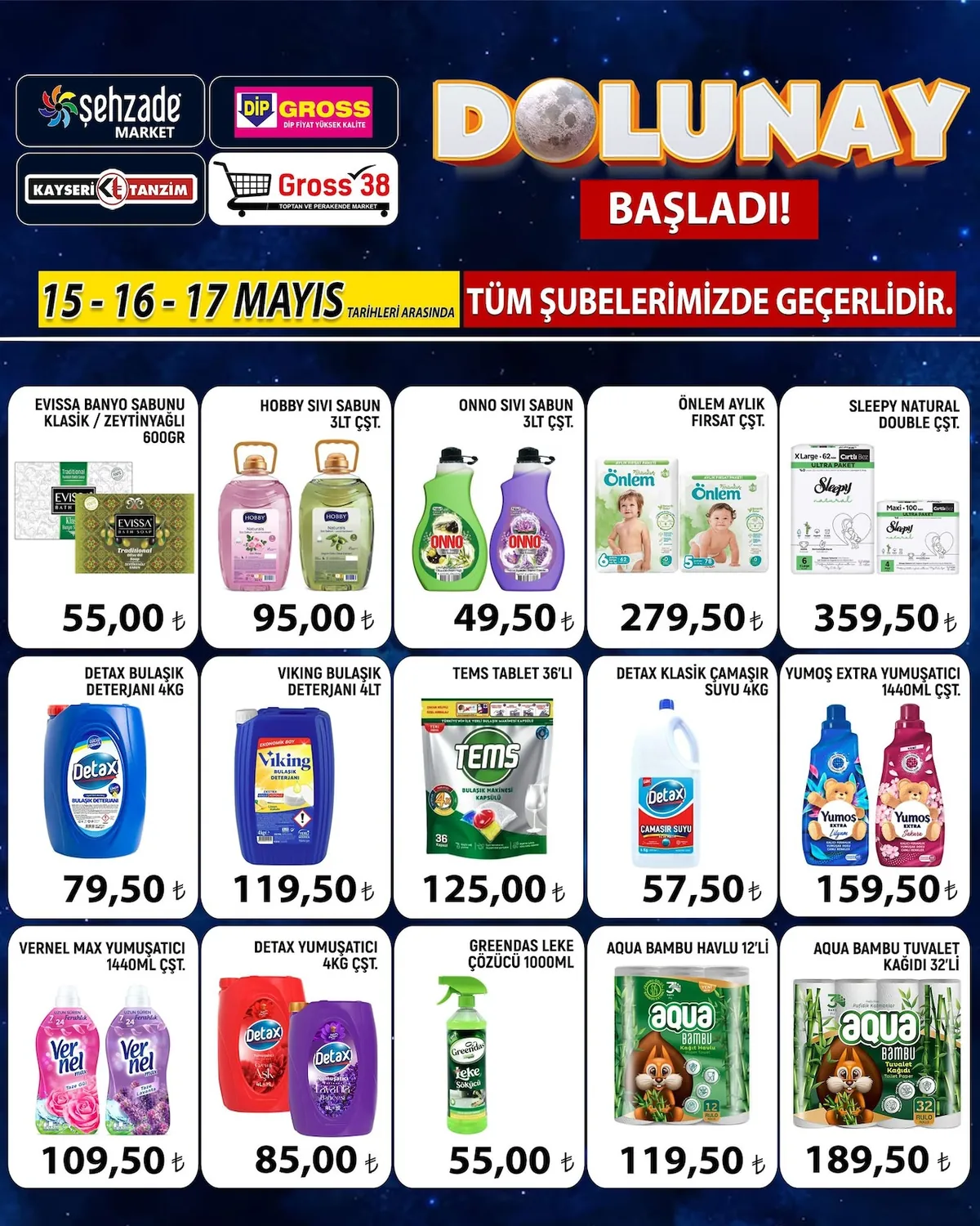 Şehzade Şehzade Market 15 Mayıs 2026 Aktüel Kataloğu sayfa 9: Aqua Bambu Tuvalet Kağıdı 32 Rulo, Detax Klasik Çamaşır Suyu 4Kg
