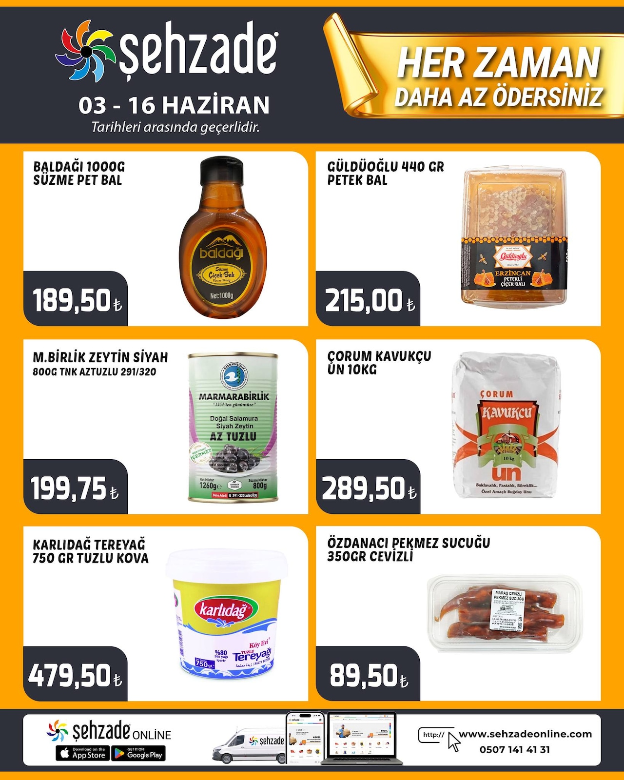 Şehzade Market 3 Haziran 2026 Aktüel Kataloğu broşürü