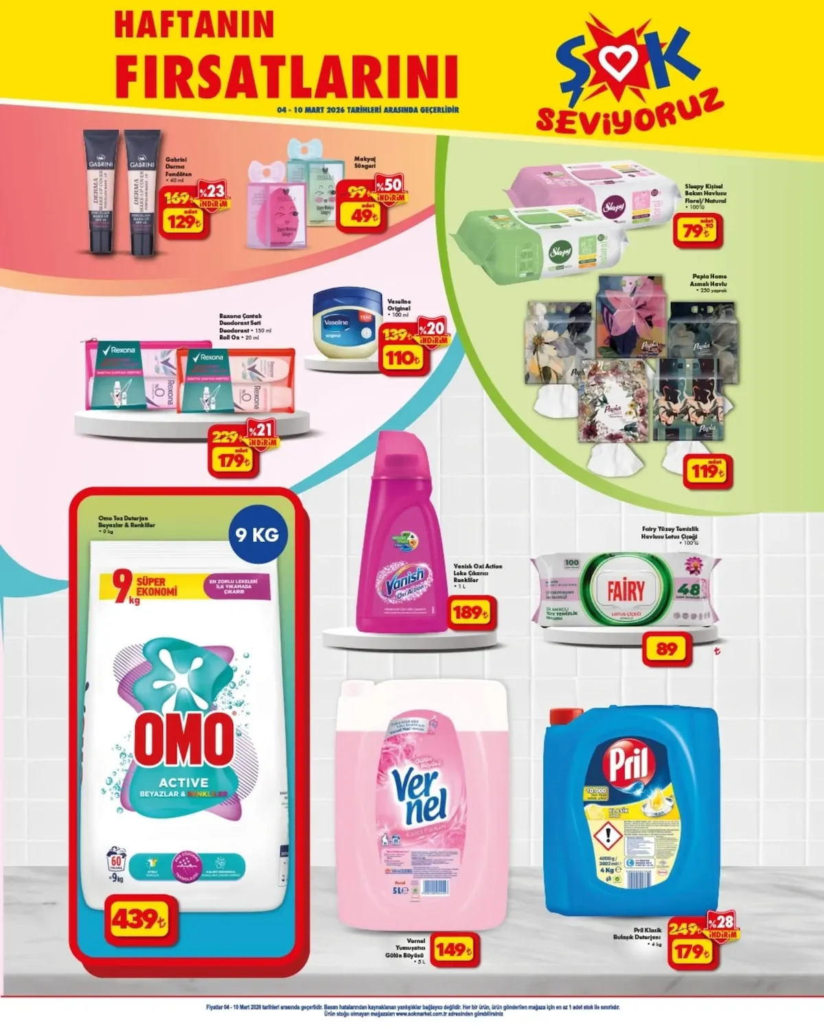 ŞOK Şok 4 Mart 2026 Aktüel Kataloğu sayfa 3: Makyaj Süngeri, Gabrini Derma Fondöten 40 Ml