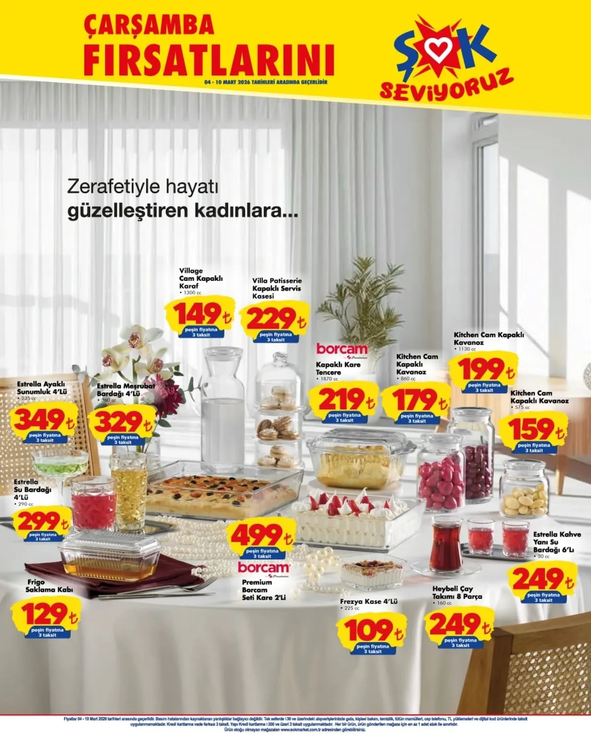 ŞOK Şok 4 Mart 2026 Aktüel Kataloğu sayfa 6: Estrella Ayaklı Sunumluk 4'Lü, Frigo Saklama Kabı