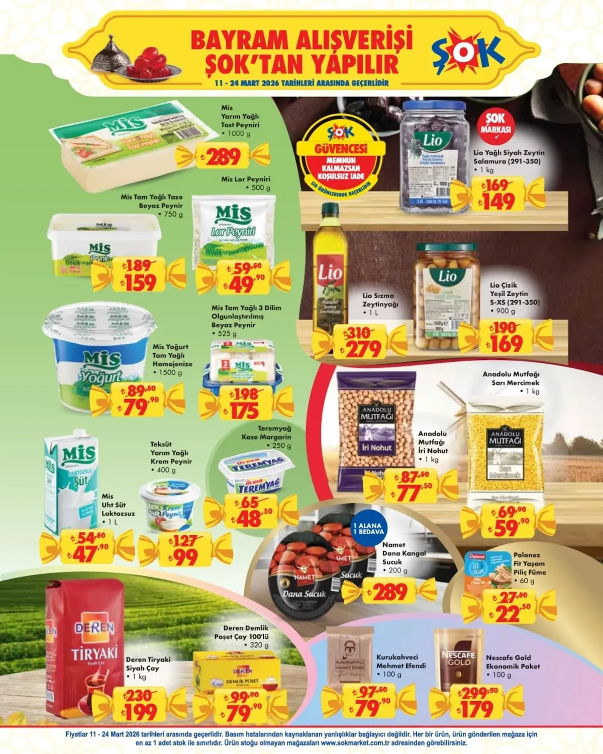 ŞOK Şok 11 Mart 2026 Aktüel Kataloğu sayfa 2: Nescafe Gold Ekonomik Paket 100 G, Mis Uht Süt Laktozsuz 1 L