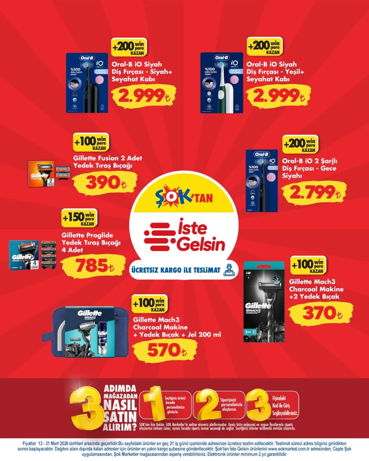 ŞOK Şok 13 Mart 2026 Aktüel Kataloğu sayfa 4: Oral-B İo 2 Şarjlı Diş Fırçası - Gece Siyahı