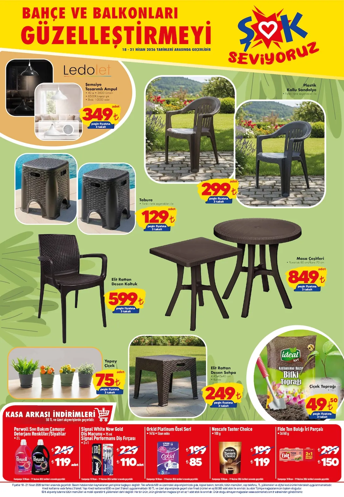 ŞOK Şok 18 Nisan 2026 Aktüel Kataloğu sayfa 2: Orkid Süper Paket, Tabure