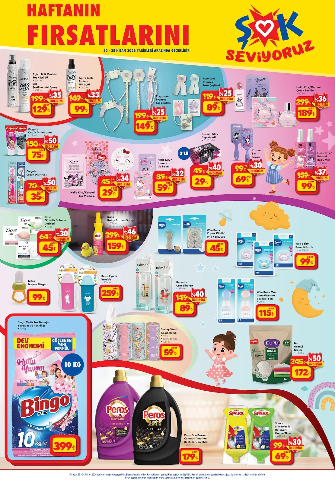 Şok Şok 21 Nisan 2026 Aktüel Kataloğu sayfa 3: Agiva Milk Protein Saç Köpüğü 200Ml Saç Şekillendirici Sprey 250Ml, Bebedor Cam Biberon 250Ml