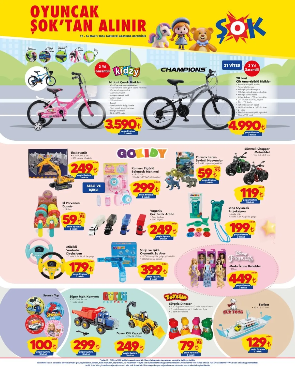ŞOK Şok 23 Mayıs 2026 Aktüel Kataloğu sayfa 2: Çlk Toys Feribot 45X12X13 Cm, Goridy Şarjlı Ve Işıklı Otomatik Su Atar Pil Dahil