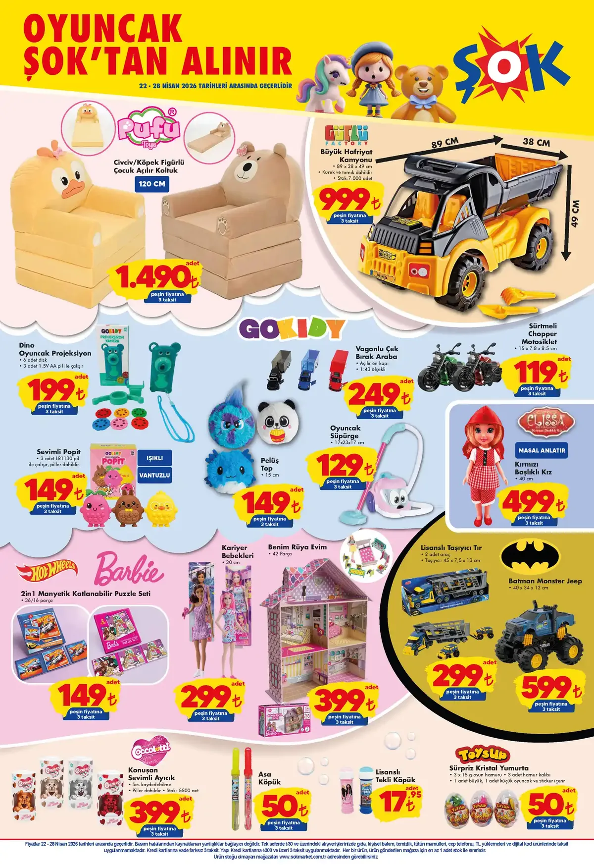 Şok ŞOK 22 Nisan 2026 Aktüel Ürünler Kataloğu sayfa 4: Oyuncak Süpürge 17X23X17 Cm, Peluş Top 15 Cm